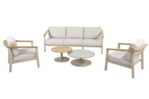 Taste Olivia Sofa Set With Footstool - Latte
